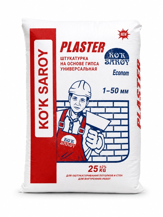 KO'K SAROY PLASTER Экоконт гипсовая штукатурка 25 кг