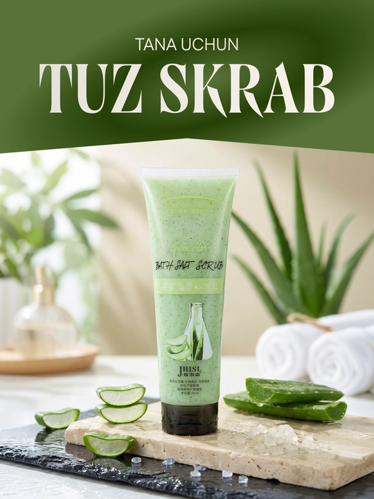 Tana uchun tuzli skrab JiLiSi Bath Salt Scrub, terini silliqlovchi va yumshatuvchi, 400g - 