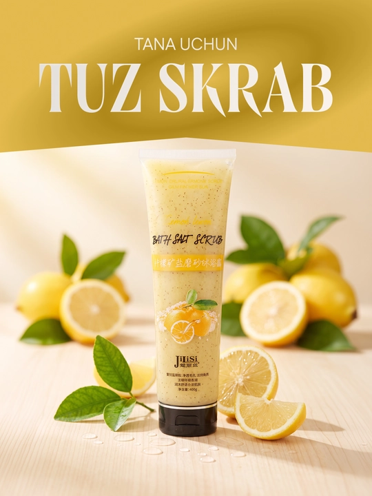 Tana uchun tuzli skrab JiLiSi Bath Salt Scrub, terini silliqlovchi va yumshatuvchi, 400g - 
