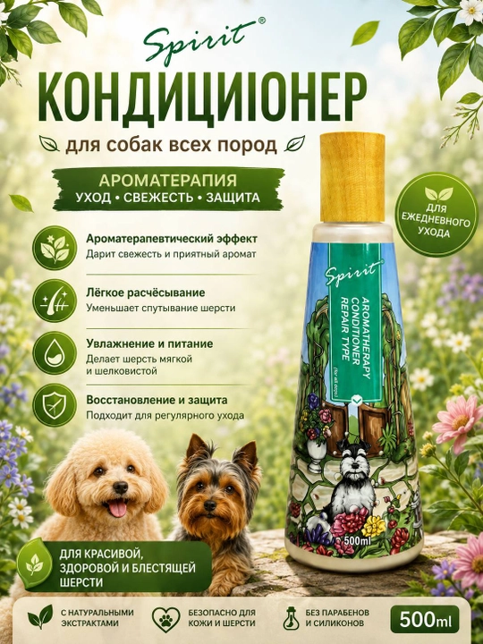 Восстанавливающий кондиционер для собак Spirit Aromatherapy Repair Type, 500 мл - 
