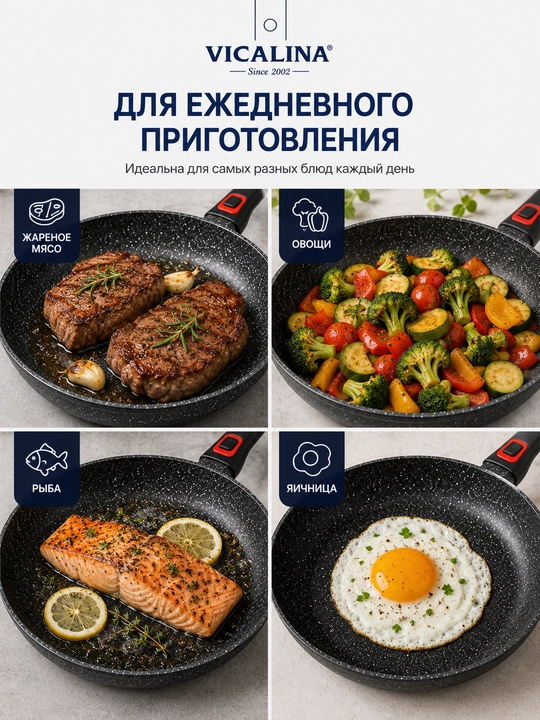 Tuxum va quymoqlar uchun 3 qismli, kuydirmaydigan, nonushta uchun 3 ta 1 da tova