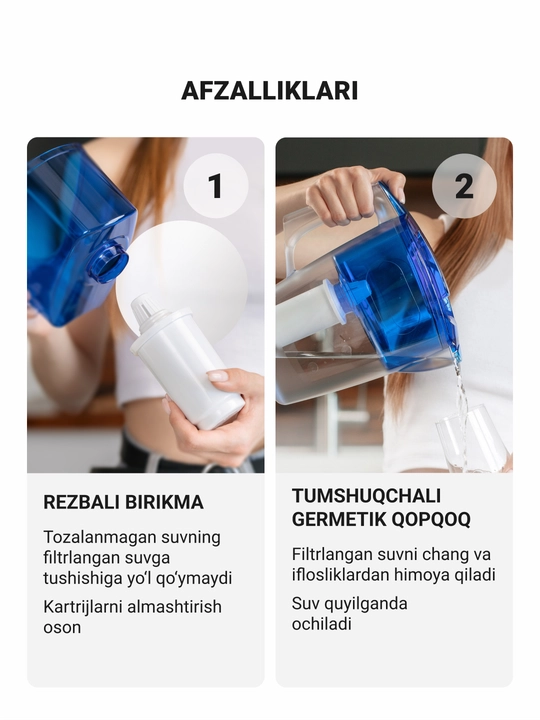 Фильтр - кувшин для воды, Гейзер Мини, с картриджем в комплекте, 2.5 л