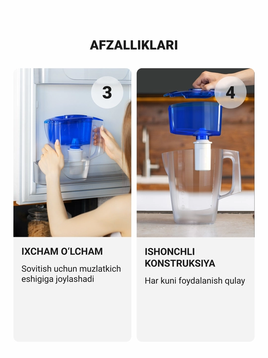 Фильтр - кувшин для воды, Гейзер Мини, с картриджем в комплекте, 2.5 л