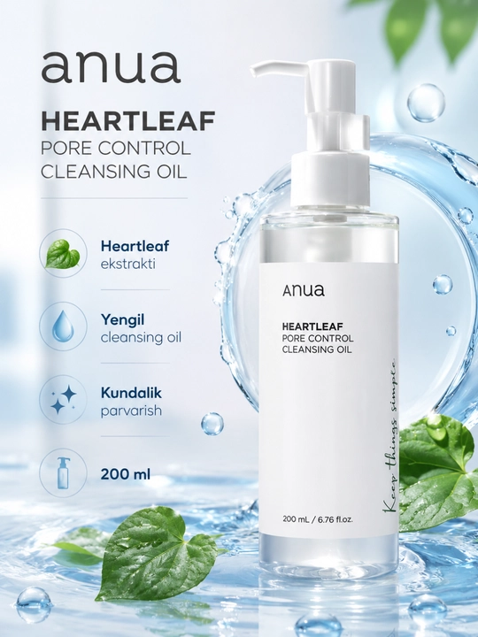 Anua heartleaf Очищающее масло гидрофильное масло для очистки глубоких пор, 200 мл - 