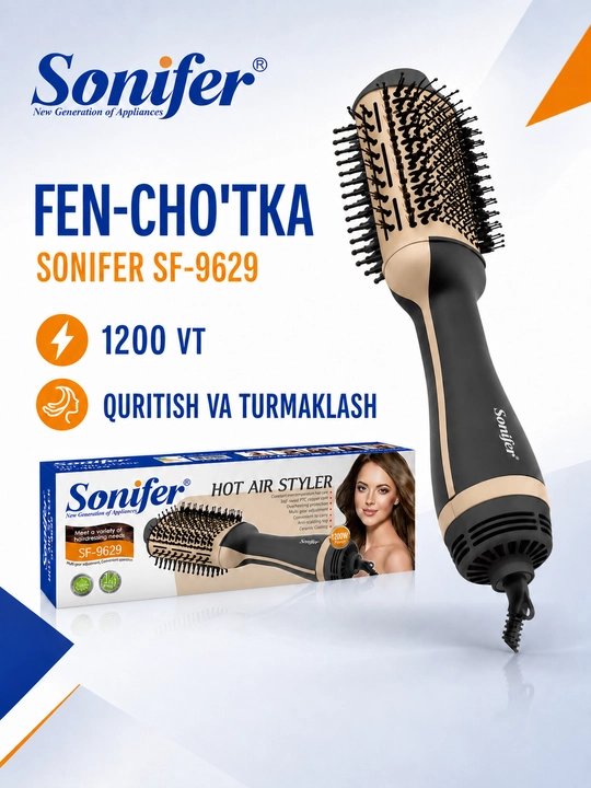Fen-cho‘tka Sonifer SF-9629, 1200 Vt, keramik qoplama - 