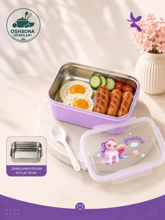 Tushlik qutisi, maktab taomlari uchun konteyner, ovqat tashish uchun konteyner, lunchbox