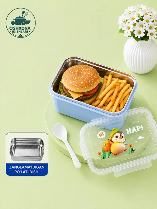 Tushlik qutisi, maktab taomlari uchun konteyner, ovqat tashish uchun konteyner, lunchbox