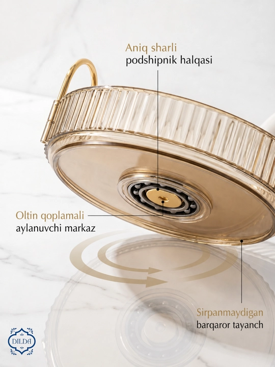 Вращающийся органайзер для косметики и хранения, 1 и 3 яруса, диаметр 23 см