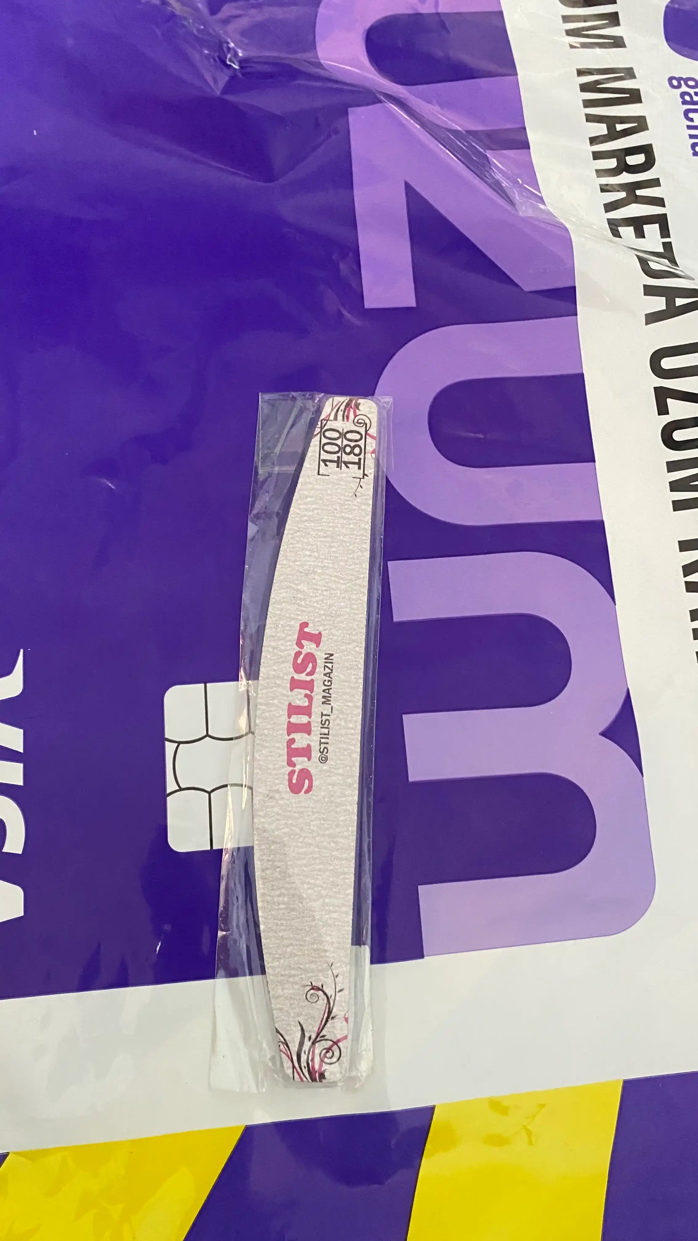 Пилка для ногтей STILIST 100/180 грит двухсторонняя для маникюра STILIST_STORE