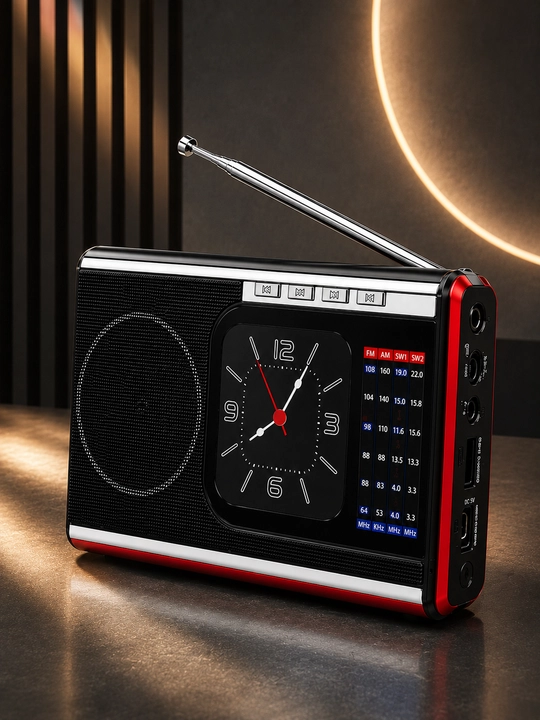 Радиоприемник MEIER M-40BT портативное радио FM AM SW USB SD TF с часами чёрный - 