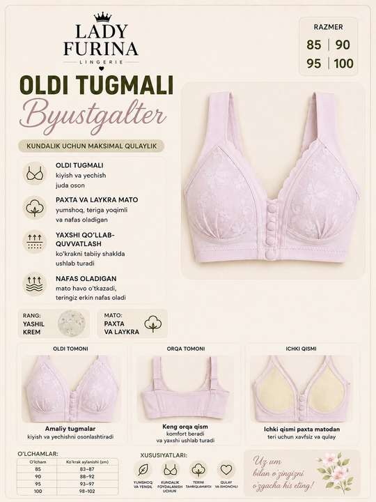 Ayollar uchun tugmali siynaband - 