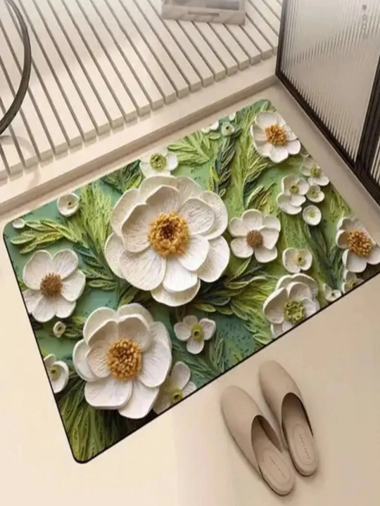 Ковры для кухни, коридора, балкона, ванной, прачечной с 3D-цветочным рисунком нескользящие
