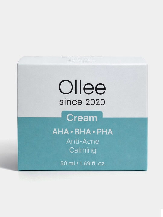 Крем для лица OLLEE от акне С AHA, BHA И PHA кислотами, 50 мл