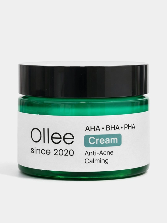 Крем для лица OLLEE от акне С AHA, BHA И PHA кислотами, 50 мл - 