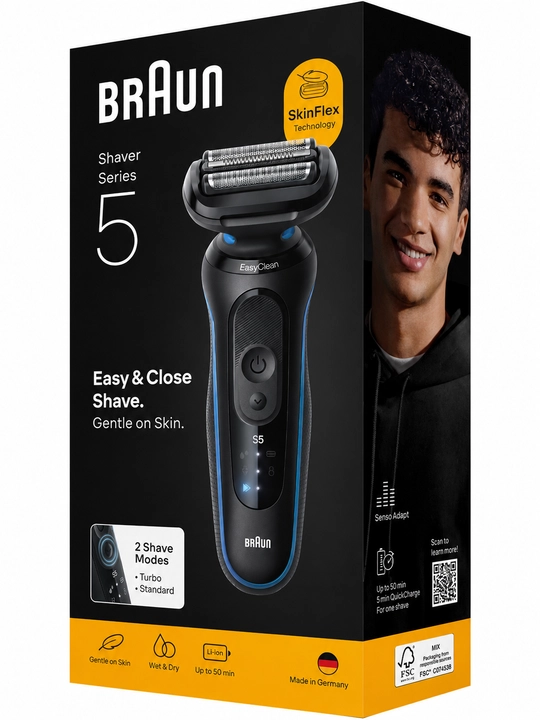 BRAUN 52-B1000s BLU электрическая бритва, тип 5762, сухое и влажное бритье