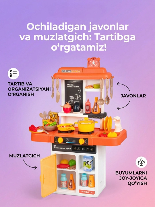 Игрушечная кухня, магазин фастфуда и десертов FIDGO, игровые наборы