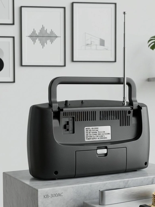 KIPO KB-308AC portativ radio qabul qilgich, AM/FM/SW 5 diapazonli, teleskopik antenna