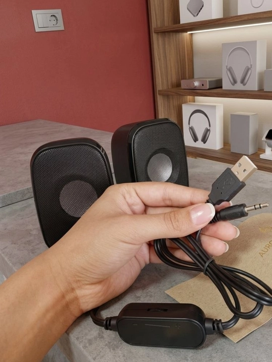Kompyuter uchun 2.0 stereo karnaylar, USB quvvatli, 3.5 mm AUX ulanishli