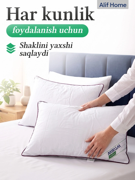 Uyqu yostig'i Mirum Home 50x70 sm, uxlash uchun yumshoq yostiq