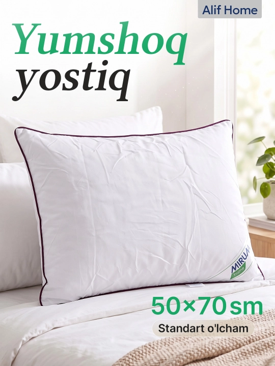 Uyqu yostig'i Mirum Home 50x70 sm, uxlash uchun yumshoq yostiq - 
