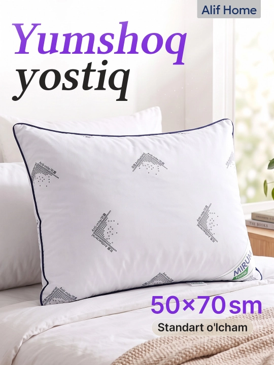 Uyqu yostig'i Mirum Home 50x70 sm, uxlash uchun yumshoq yostiq - 