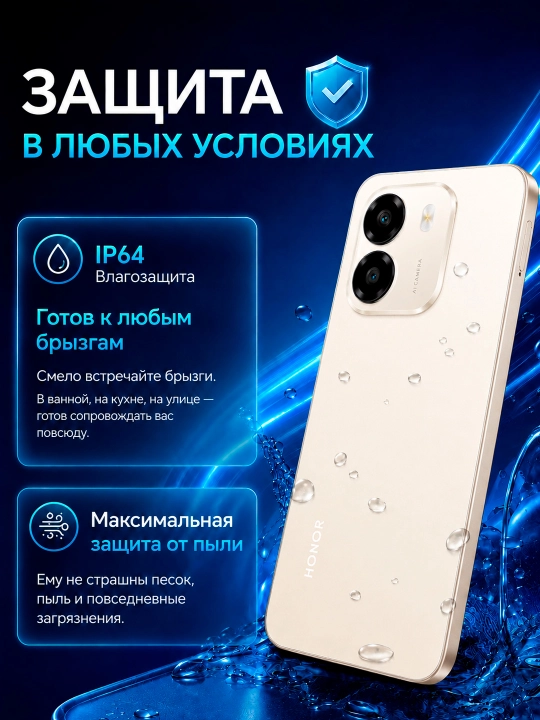 Смартфон HONOR X6e, 7500 мАч, 45 Вт, камера 50 МП, экран 120 Гц, IP64