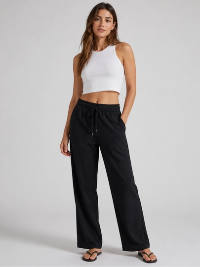 Женские трикотажные полуспортивные брюки, размеры: S, M, L, XL - 