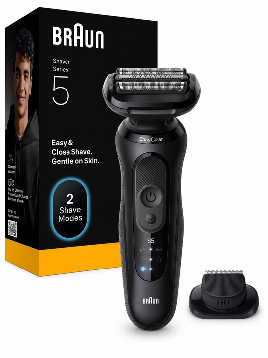 Электробритва Braun Series 5 52-N1200s BLK тип 5762, сухое и влажное бритье - 