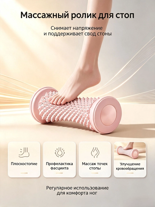 Массажер для стоп и ног, роллер для фасций и йоги - 