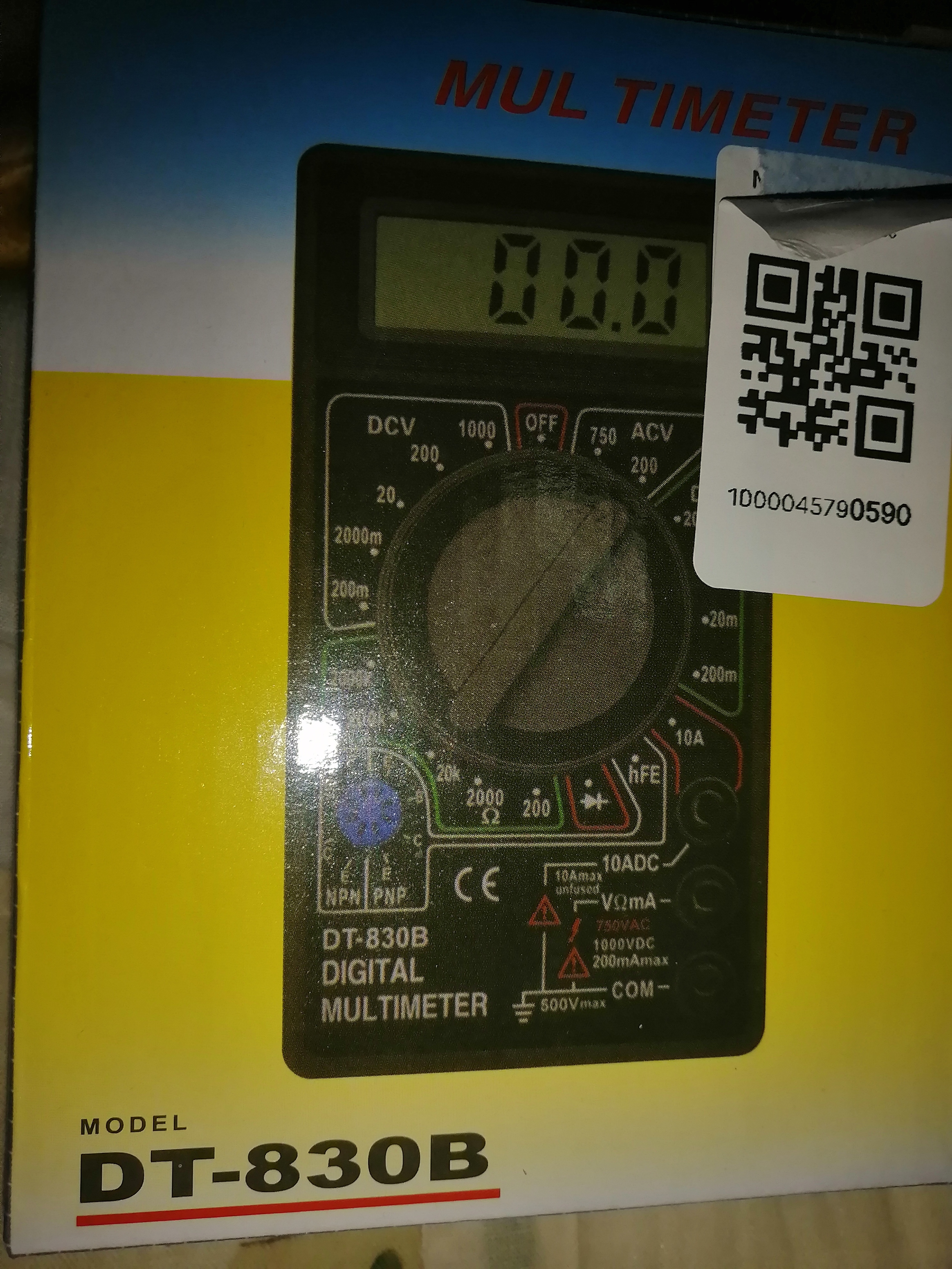 Raqamli multimetr DT-830B: tok, kuchlanish va qarshilikni olchash uchun