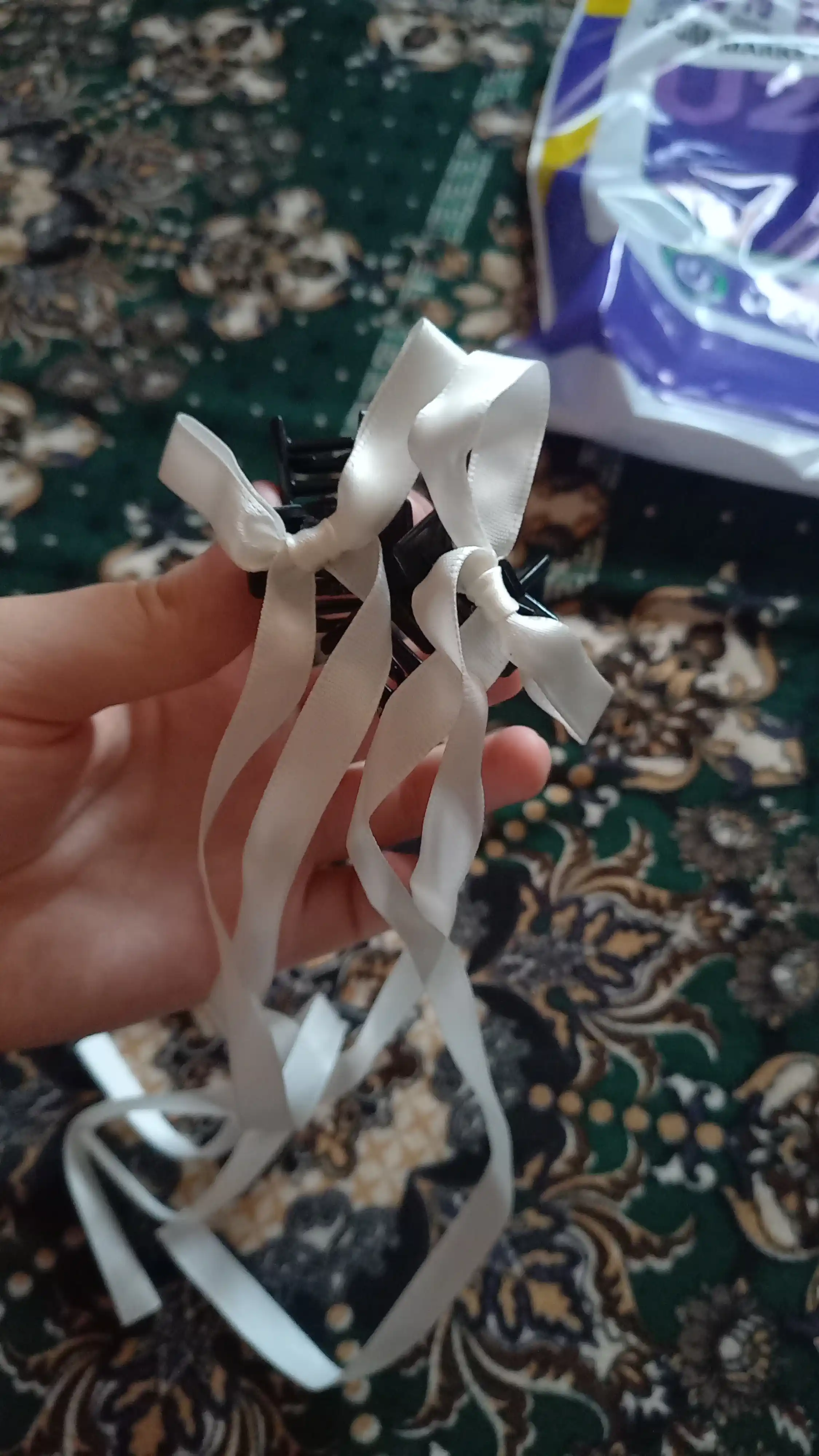 Галстук бабочка, 2 штук, длинная атласная лента, с застежкой, для школы, подарок