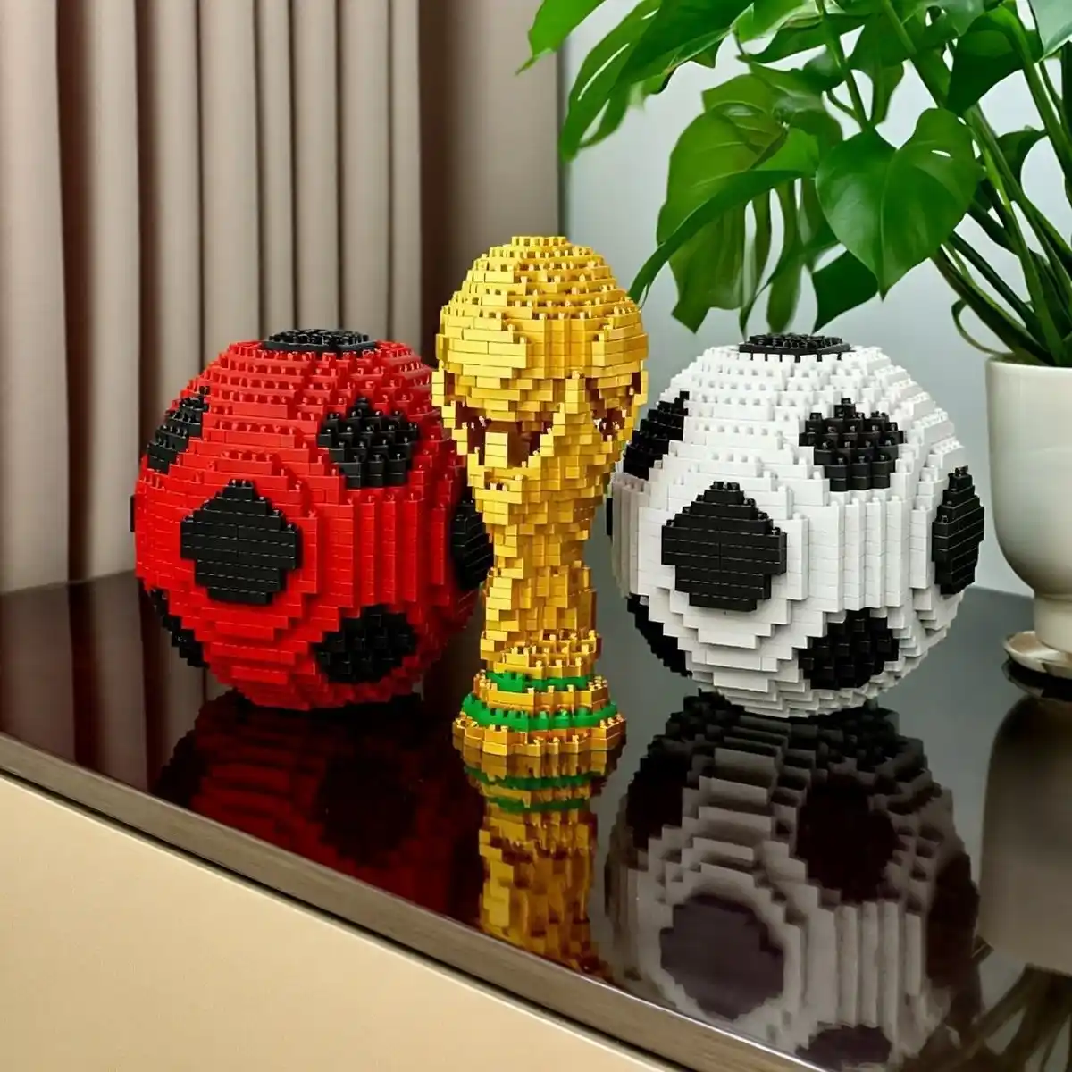 Konstruktor lego bolalar va kattalar uchun, 1000+ qismlar to'plami, o'yinchoq,FIFA futbol