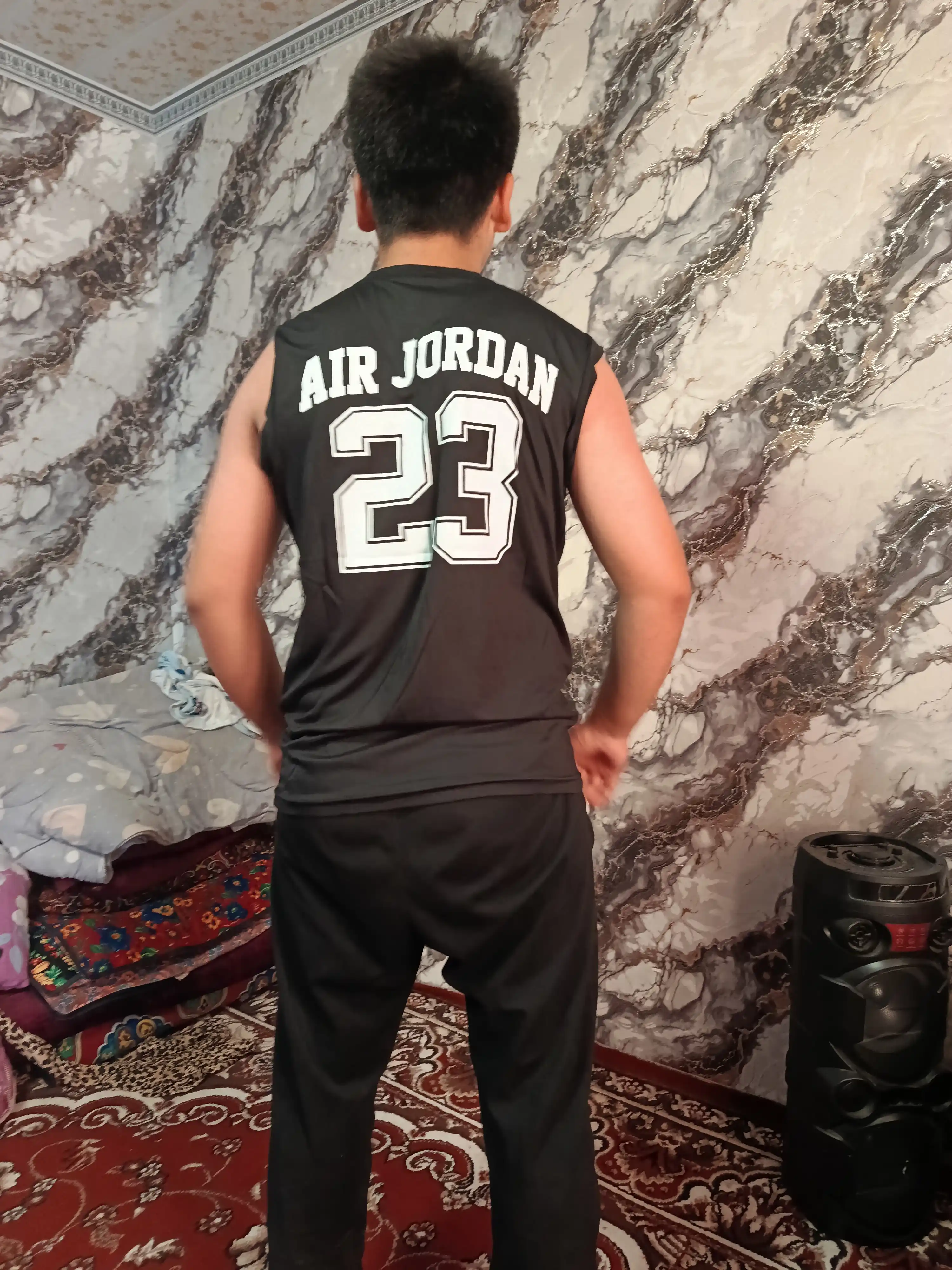 Jordan printli erkaklar yengsiz futbolkasi sport va kundalik kiyish uchun L-3XL