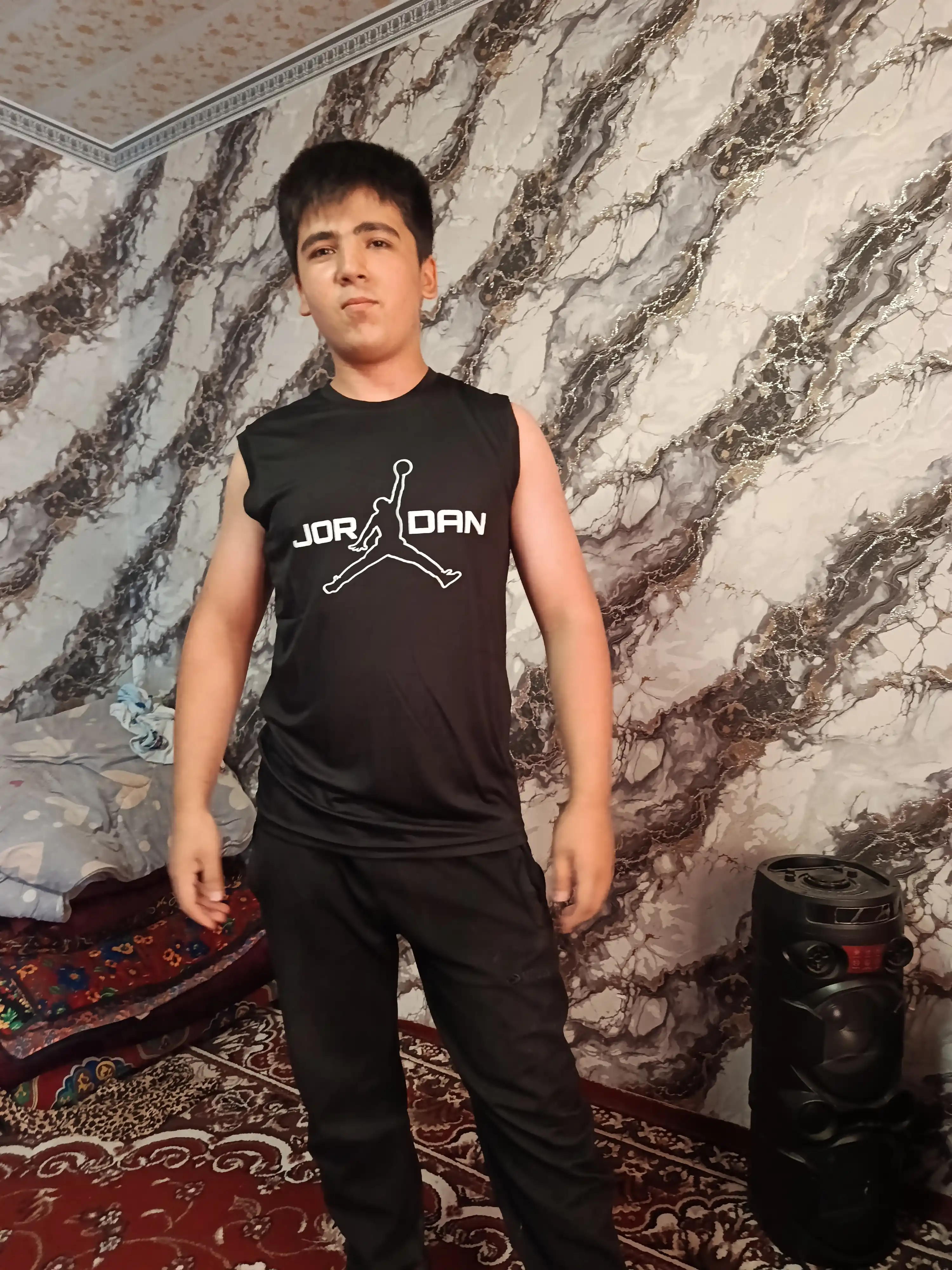 Jordan printli erkaklar yengsiz futbolkasi sport va kundalik kiyish uchun L-3XL