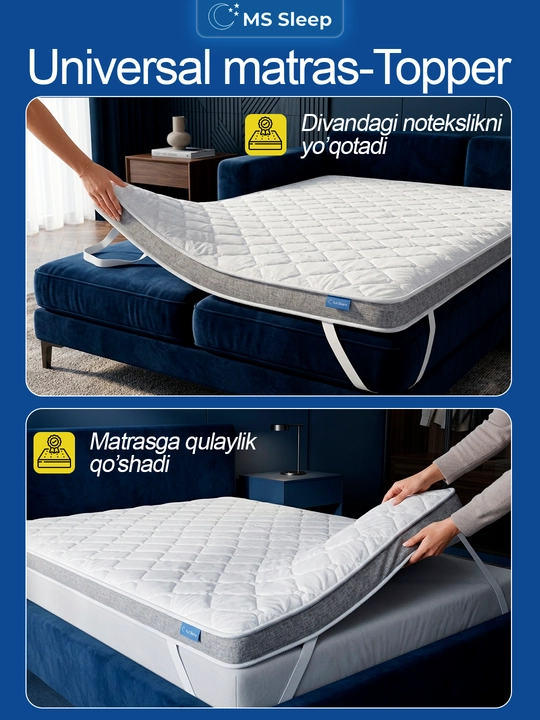 Topper ortopedik, topper matras, balandligi 7 sm, Ms Orto Core Plus, qulay uyqu