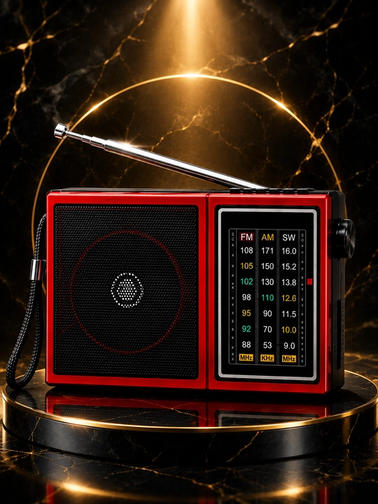 Radio GOLON RX-166LED portativ radiopriyomnik FM AM SW USB TF qizil - 