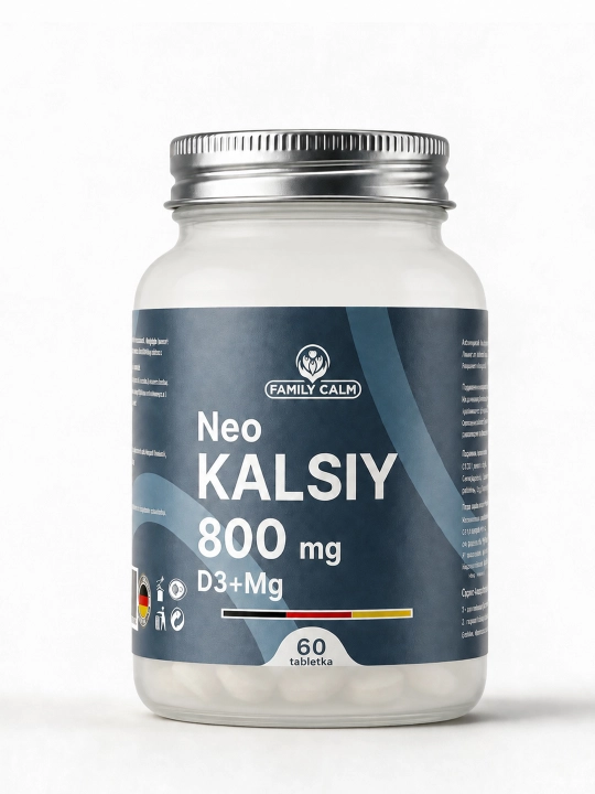 Kalsiy tabletkalari Neo Kalsiy 800 mg D3 + Magniy, 60 tabletka