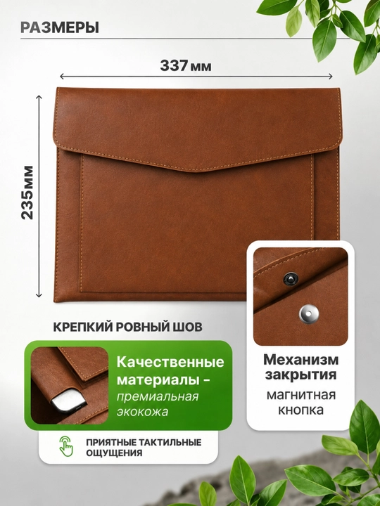 A4 formatdagi hujjatlar uchun papka, g‘ilof, qog‘ozlar va iPad (Air / Pro 11) uchun kanselyariya papkasi