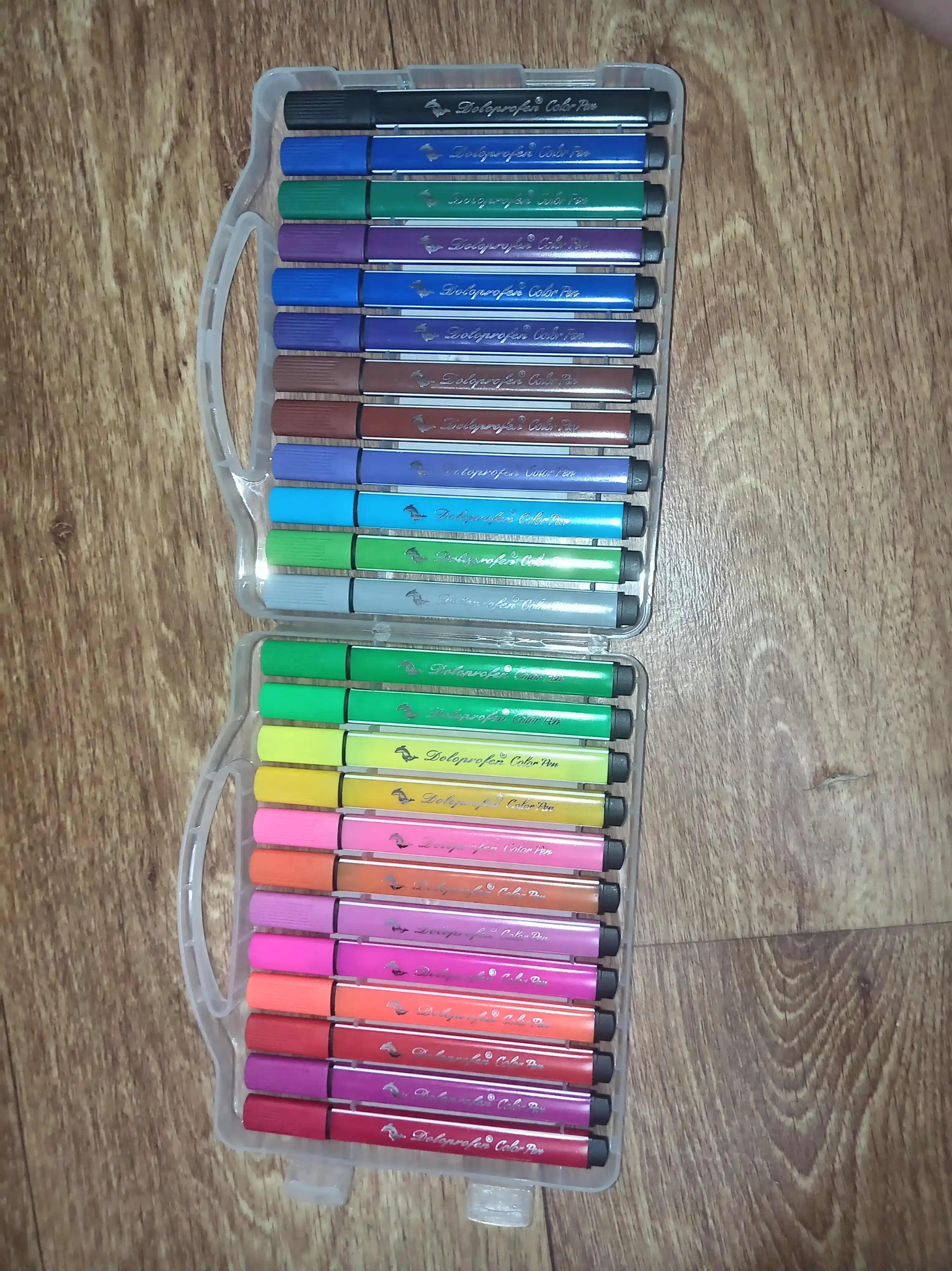 Qutidagi flomasterlar to‘plami, 12 dona, 18 dona, 24 dona