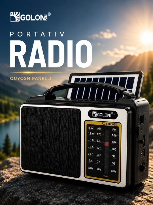 Radio HAIRUN RX-806 ACW portativ radiopriyomnik AM FM TV SW1 SW2 qora - 