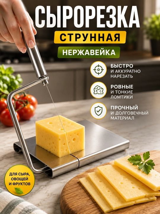 Pishiriqlar va pishloq uchun zanglamaydigan strunali kesgich