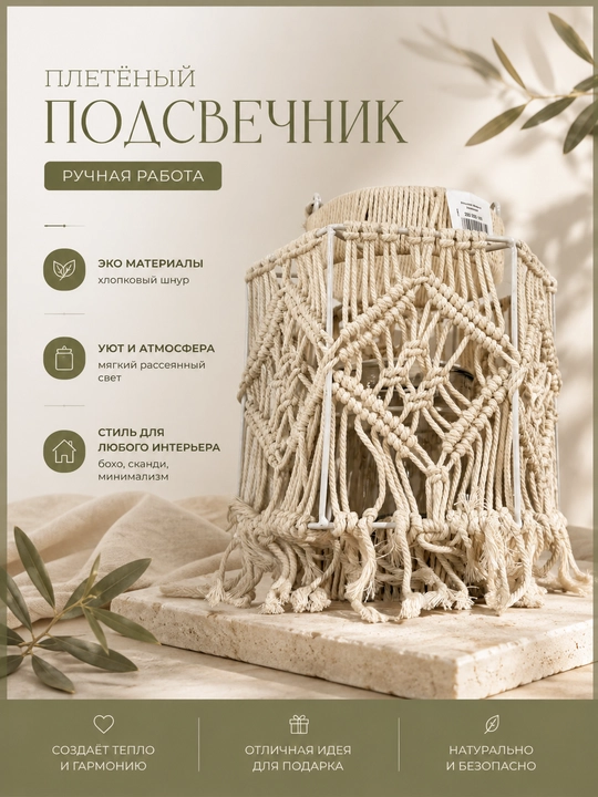 To'qilgan makrame shamdoni - 