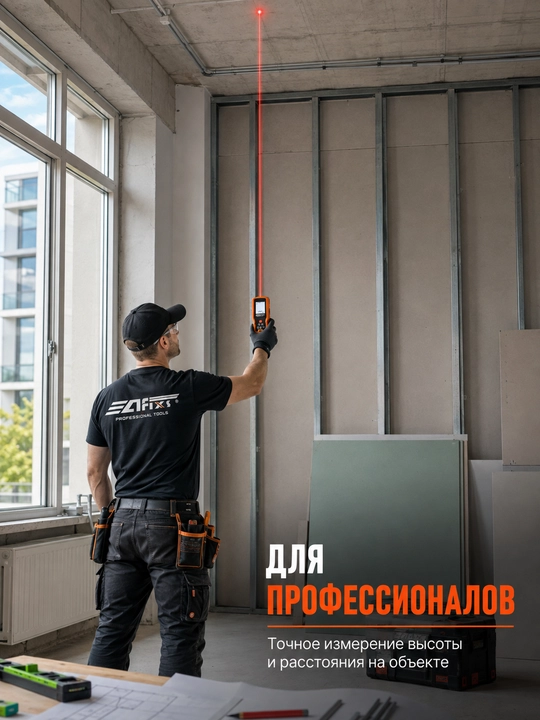 AFIXS 60 m lazerli masofa o‘lchagich, 2 ta batareyali elektron ruletka