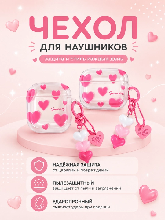 Quloqchinlar uchun g'ilof Airpods pro, pro 2, 3 - 