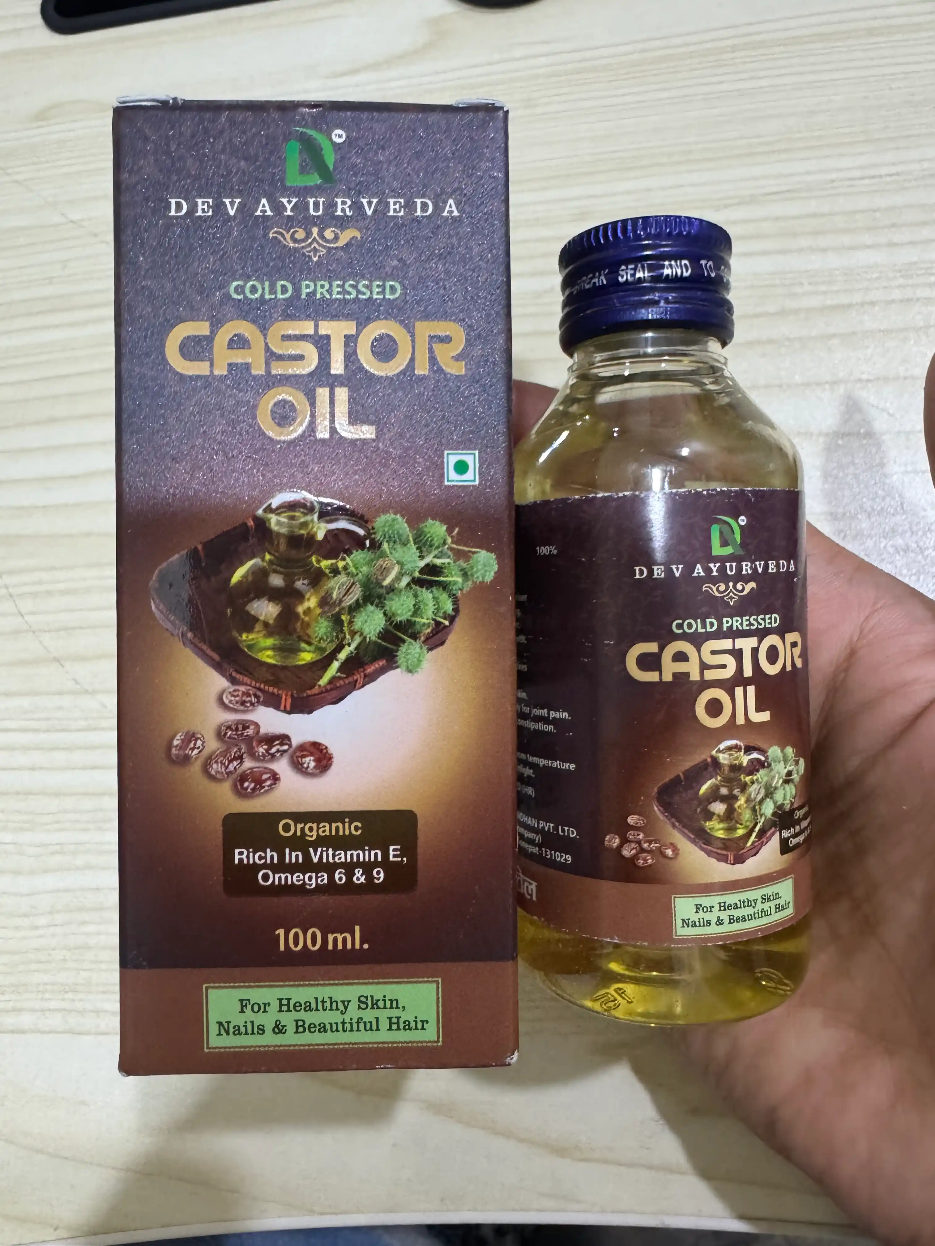 Castor yog`i, Soch, kirpik, tirnoq o'sishi uchun sovuq presslangan kastor yog'i, 100 ml