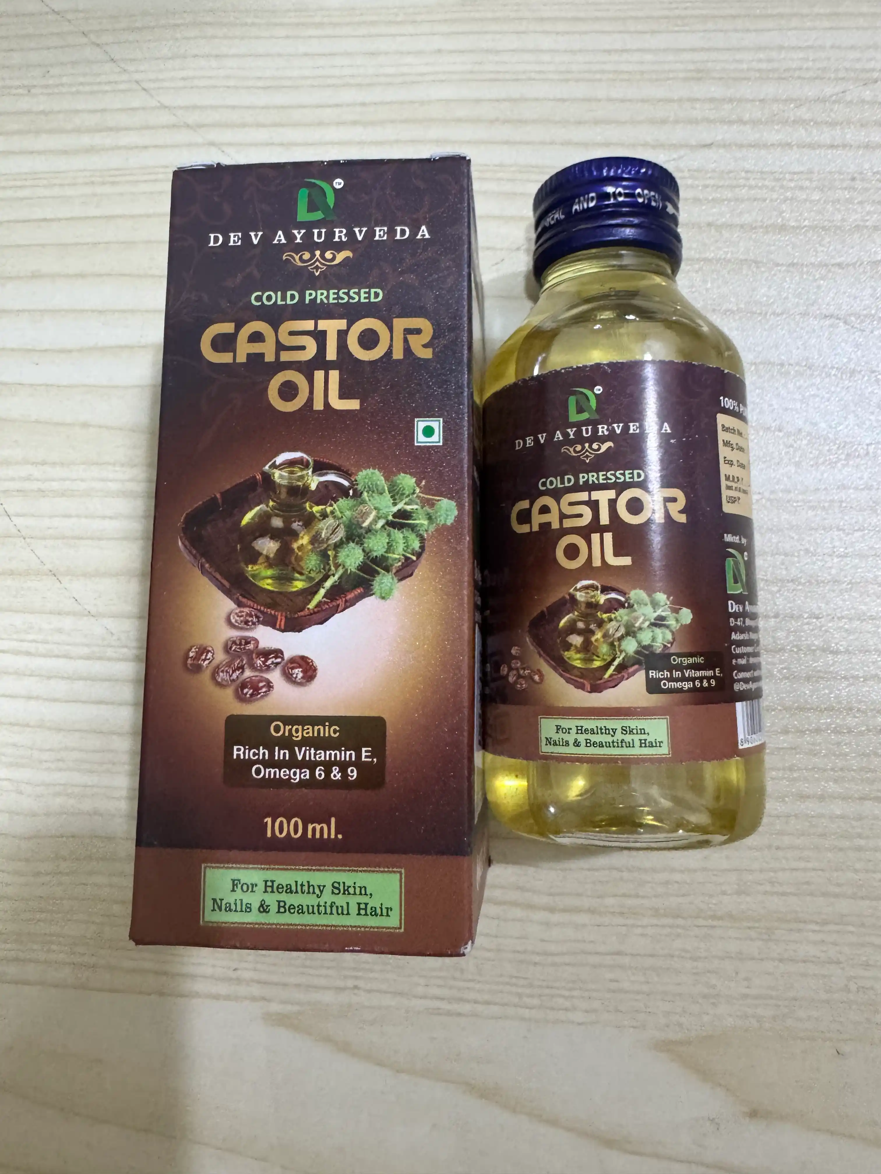 Castor yog`i, Soch, kirpik, tirnoq o'sishi uchun sovuq presslangan kastor yog'i, 100 ml