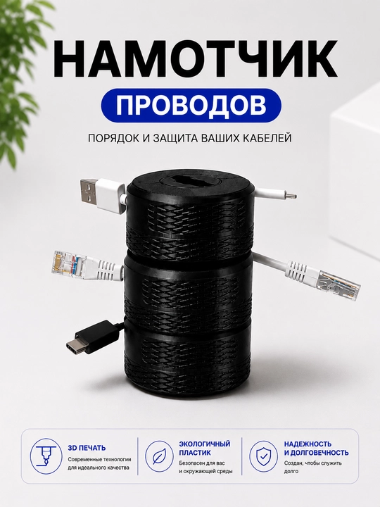 Органайзер для кабелей, органайзер для проводов, намотчик кабелей, намотчик проводов