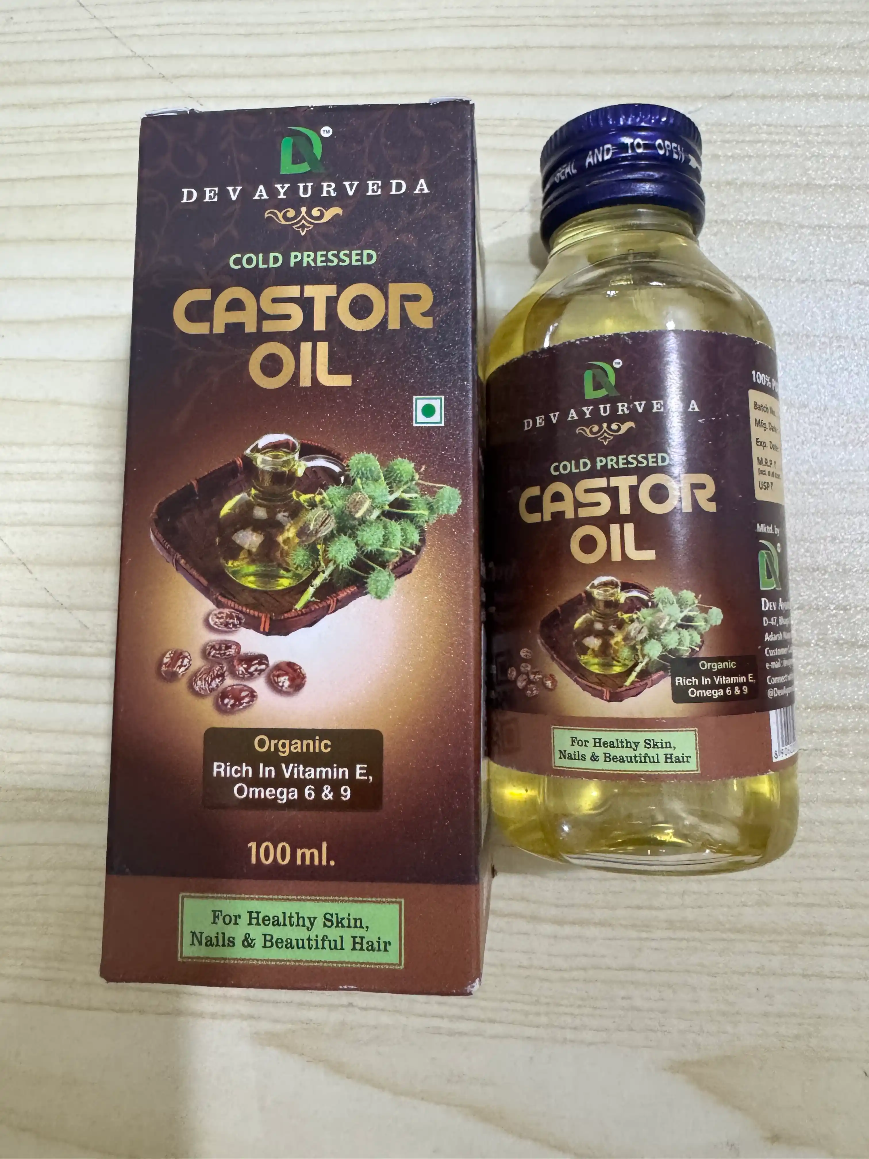 Castor yog`i, Soch, kirpik, tirnoq o'sishi uchun sovuq presslangan kastor yog'i, 100 ml