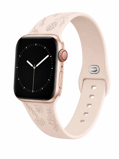 Ремешок силиконовый с цветочным узором для Apple Watch 42/44/45/46/49 mm - 