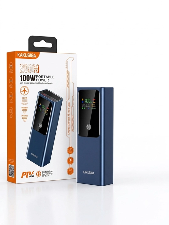Повербанк Kakusiga 20000 mAh 100W PD быстрая зарядка для ноутбука с LED дисплеем